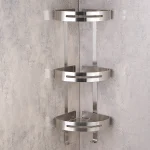 استند کنج حمام سه طبقه ضخیم برند اسمارت رنگ استیل مات - Image 2