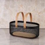 سبد نظم دهنده ی بیضی کف چوب دسته دار