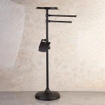 استند ایستاده ی صفحه دار دوبل با جای دستمال توالت رنگ مشکی - Image 2
