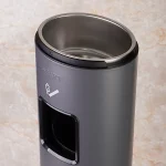 سطل زباله ی زیرسیگاری دار ایستاده ی برند اسمارت رنگ طوسی مات - Image 5