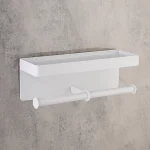 استند جای دستمال توالت دوبل دیواری رنگ سفید - Image 2