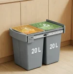 سطل کابینتی دو مخزنه حجم 40 لیتر - Image 2