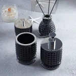 4 پارچه ی کریستالی مشکی با یراق استیل براق کد 72
