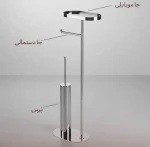 استند ایستاده دستمال برس و جاموبایلی رنگ استیل براق کد WT-836