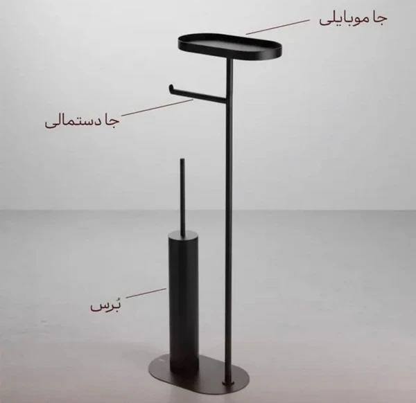 IMG_4669 استند ایستاده دستمال برس و جاموبایلی رنگ مشکی کد WT-836 - Image 1