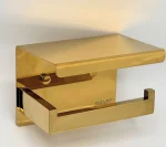 جای دستمال توالت استنددار دیواری رنگ طلایی - Image 2