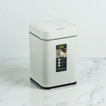 سطل زباله ی هوشمند 10 لیتری برند اکو رنگ کرم - Image 5