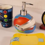 نیم ست چهار پارچه ی سرویس بهداشتی اتاق کودک طرح ماشین - Image 2