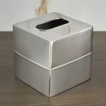 جای دستمال باکسی رومیزی وارداتی رنگ استیل - Image 2
