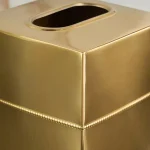 جای دستمال باکسی رومیزی وارداتی رنگ طلایی - Image 3