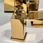 ست سرویس بهداشتی ۵ پارچه مربعی فلت رنگ طلایی - Image 2