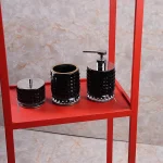 استند ایستاده سه طبقه تمام استیل رنگ قرمز - Image 6