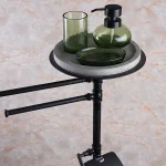 استند ایستاده دوبل با جای دستمال توالت کاوردار صفحه سنگی رنگ مشکی - Image 4