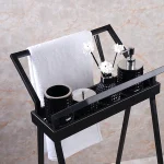 استند ایستاده با سینی و جای حوله طرح V رنگ مشکی - Image 5