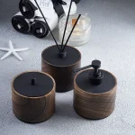 ست سرویس بهداشتی 6 پارچه چوبی برنجی مشکی کد 76 - Image 2