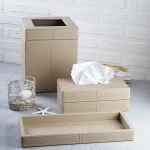 ست سه پارچه ی چرمی رنگ کرم - Image 2