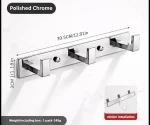 قلاب استیل سه شاخه رنگ استیل براق - Image 3