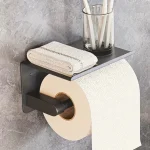 جای دستمال توالت استنددار دیواری رنگ استیل براق کد 63011-CR - Image 9