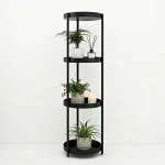 استند چهار طبقه گرد استیل رنگ مشکی