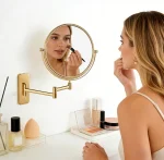 آینه اصلاح دیواری رنگ طلایی - Image 2