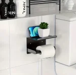 جای دستمال توالت استنددار دیواری رنگ استیل براق کد 63011-CR - Image 8