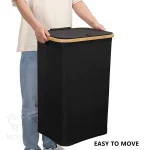 سبد رخت چرک تک مخزنه ی حجم 60 لیتر رنگ مشکی - Image 5