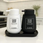 جا مایع دوقلو اکرلیک وارداتی black&white با سینی مشکی