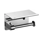 جای دستمال توالت استنددار دیواری رنگ استیل براق کد 63011-CR