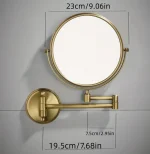 آینه اصلاح دیواری رنگ طلایی - Image 6