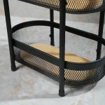 سبد سیب زمینی پیاز چهار طبقه رنگ مشکی کفه چوب - Image 3