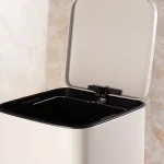 سطل زباله ی حجم 30 لیتر پدالی وارداتی رنگ کرم اسمگی - Image 3