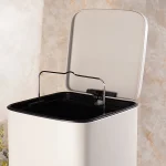 سطل زباله ی حجم 30 لیتر پدالی وارداتی رنگ کرم اسمگی - Image 4