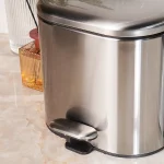 سطل و فرچه ی تک پدالی حجم 3 لیتر رنگ استیل - Image 2