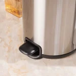 سطل و فرچه ی تک گرد پدالی حجم 3 لیتر رنگ استیل - Image 3