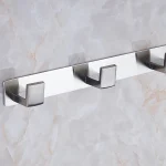 رخت آویز 3 شاخه ی چسبی رنگ استیل - Image 4