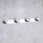 رخت آویز 4 شاخه ی چسبی رنگ استیل  - Image 3