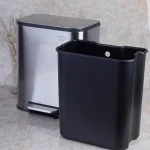 سطل زباله ی حجم 20 لیتر پدالی وارداتی رنگ استیل - Image 5