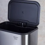 سطل زباله ی حجم 20 لیتر پدالی وارداتی رنگ استیل - Image 6
