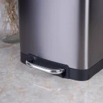 سطل زباله ی حجم 30 لیتر پدالی وارداتی  رنگ استیل - Image 2