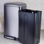 سطل زباله ی حجم40 لیتر پدالی وارداتی رنگ استیل - Image 4