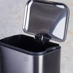 سطل زباله ی حجم 40 لیتر پدالی وارداتی رنگ استیل - Image 4