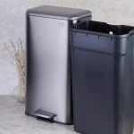 سطل زباله ی حجم 40 لیتر پدالی وارداتی رنگ استیل - Image 5