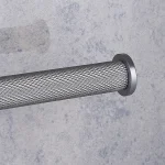 جای دستمال رول بلند چسبی پایه گرد آجدار رنگ استیل مات new - Image 3