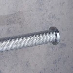 جای دستمال رول بلند چسبی پایه گرد آجدار رنگ استیل براق new - Image 3