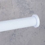 جای دستمال رول بلند چسبی پایه گرد آجدار رنگ سفید new - Image 3