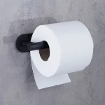 جای دستمال توالت چسبی پایه گرد آجدار رنگ مشکی new - Image 3