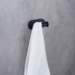 قلاب (هنگر ) دو شاخه ی چسبی پایه گرد آجدار رنگ مشکی  new - Image 2