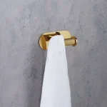 قلاب (هنگر ) دو شاخه ی چسبی پایه گرد آجدار رنگ طلایی براق  new - Image 2