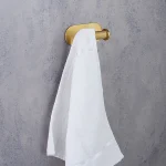 قلاب (هنگر ) دو شاخه ی چسبی پایه گرد آجدار رنگ طلایی مات  new - Image 2