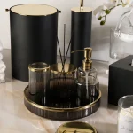 ست سرویس بهداشتی 8 پارچه کریستال و برنج وارداتی - Image 3
